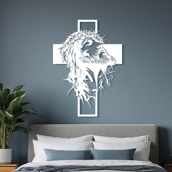 Large Metal Jesus Cross Wall Decor