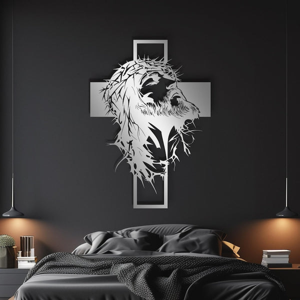 Large Metal Jesus Cross Wall Decor