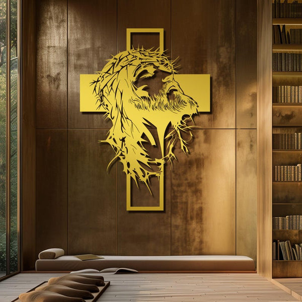 Large Metal Jesus Cross Wall Decor