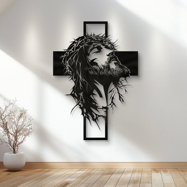 Large Metal Jesus Cross Wall Decor